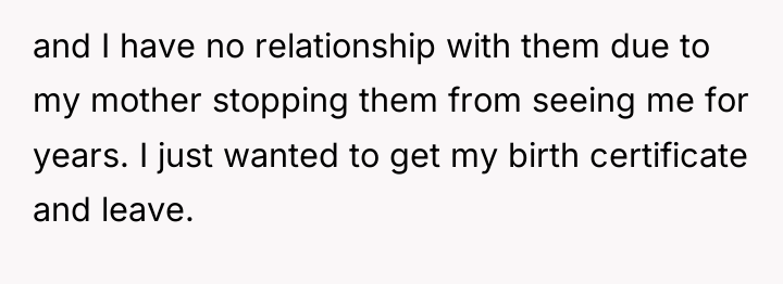 and I have no relationship with them due to my...