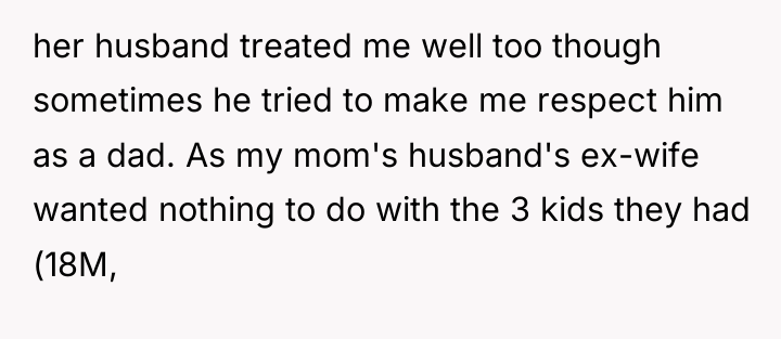 her husband treated me well too though sometimes he tried...