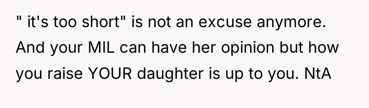 " it's too short" is not an excuse anymore. And...