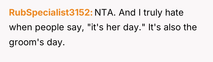 RubSpecialist3152 NTA. And I truly hate when people say, "it's...