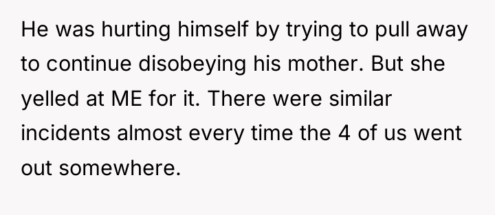 He was hurting himself by trying to pull away to...