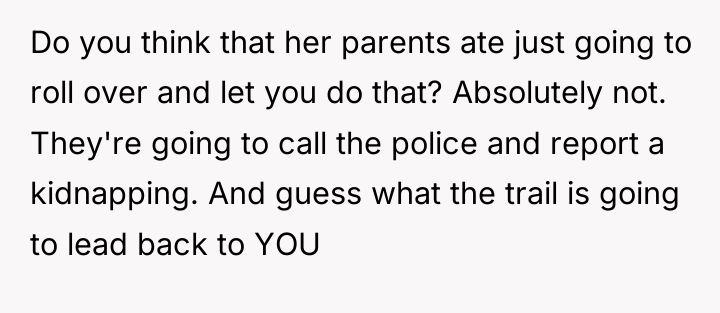 Do you think that her parents ate just going to...