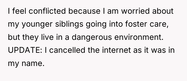 I feel conflicted because I am worried about my younger...