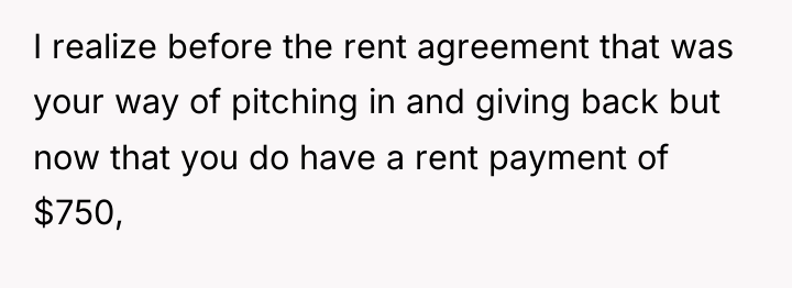 I realize before the rent agreement that was your way...