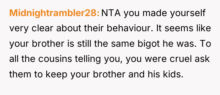 Midnightrambler28 NTA you made yourself very clear about their behaviour....