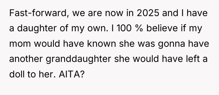 Fast-forward, we are now in 2025 and I have a...