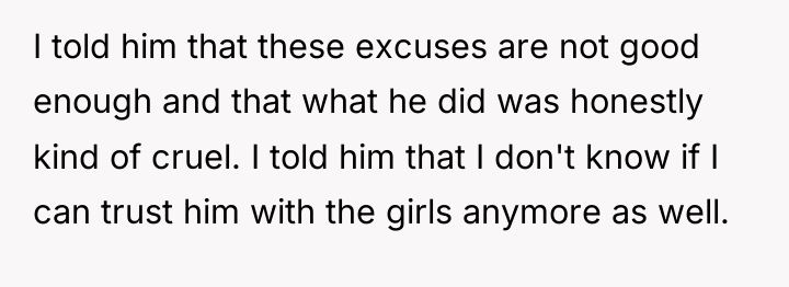 I told him that these excuses are not good enough...