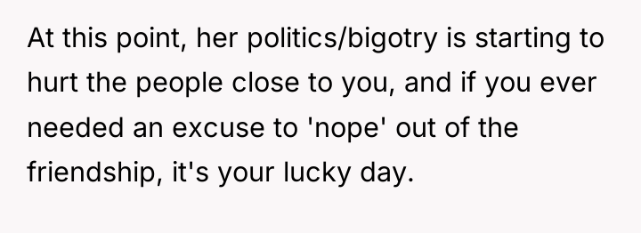 At this point, her politics/bigotry is starting to hurt the...