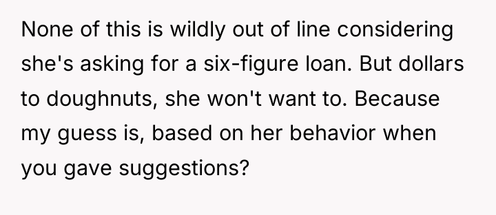 None of this is wildly out of line considering she's...