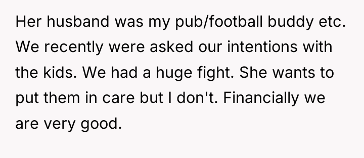 Her husband was my pub/football buddy etc. We recently were...