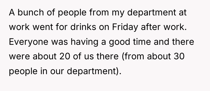 A bunch of people from my department at work went...