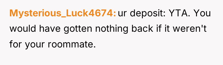 Mysterious_Luck4674 ur deposit: YTA. You would have gotten nothing back...