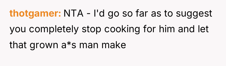 thotgamer NTA - I'd go so far as to suggest...