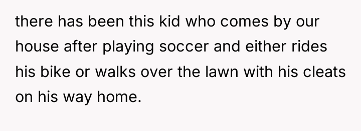 there has been this kid who comes by our house...
