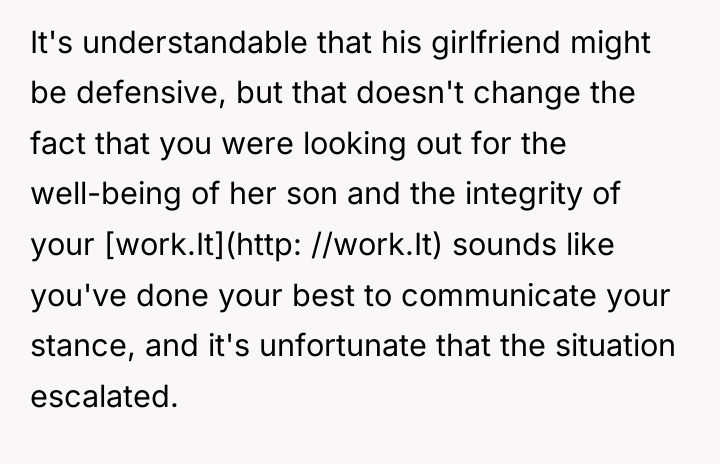 It's understandable that his girlfriend might be defensive, but that...