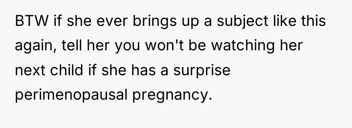 BTW if she ever brings up a subject like this...