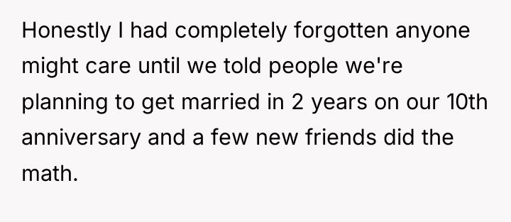 Honestly I had completely forgotten anyone might care until we...