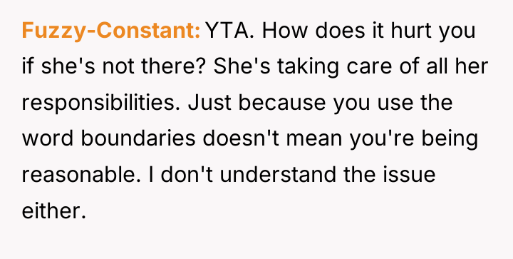 Fuzzy-Constant YTA. How does it hurt you if she's not...