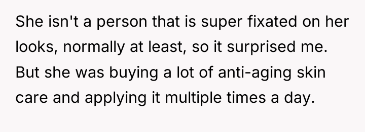 She isn't a person that is super fixated on her...