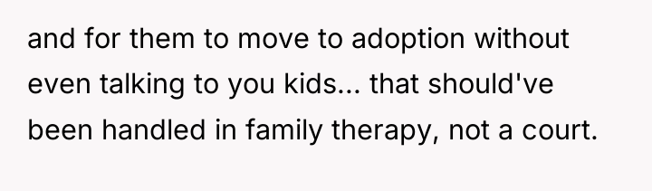 and for them to move to adoption without even talking...