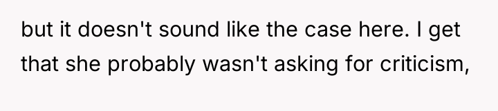 but it doesn't sound like the case here. I get...