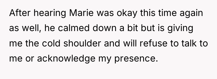 After hearing Marie was okay this time again as well,...