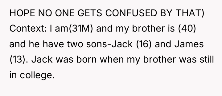 HOPE NO ONE GETS CONFUSED BY THAT) Context: I am(31M)...