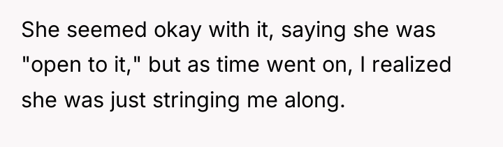 She seemed okay with it, saying she was "open to...