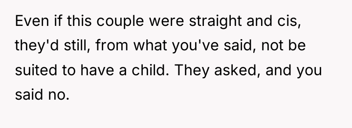 Even if this couple were straight and cis, they'd still,...