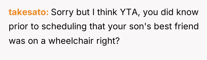 takesato Sorry but I think YTA, you did know prior...