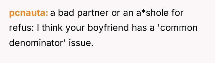 pcnauta a bad partner or an a*shole for refus: I...