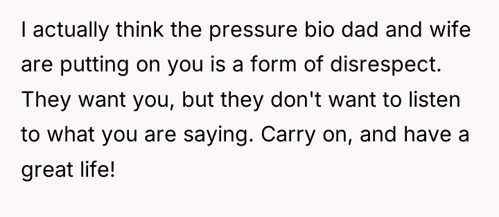 I actually think the pressure bio dad and wife are...