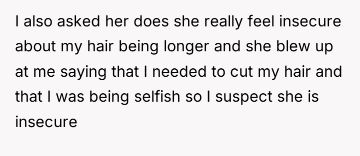 I also asked her does she really feel insecure about...