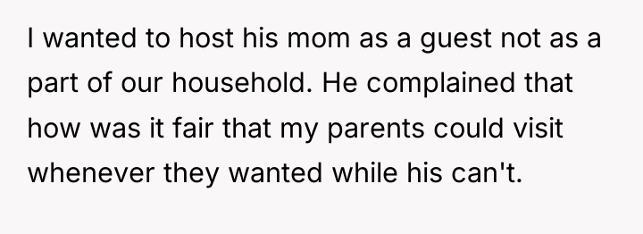 I wanted to host his mom as a guest not...