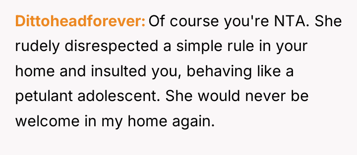 Dittoheadforever Of course you're NTA. She rudely disrespected a simple...