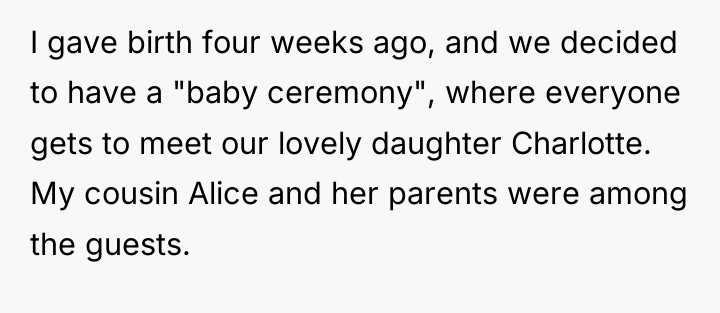 I gave birth four weeks ago, and we decided to...