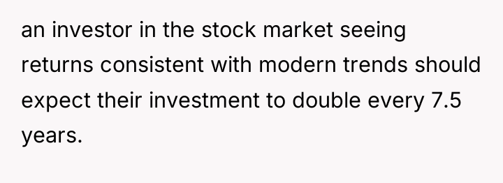 an investor in the stock market seeing returns consistent with...