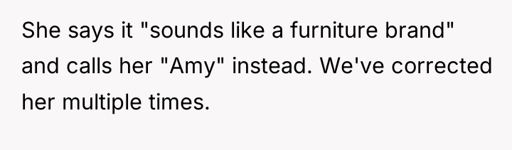 She says it "sounds like a furniture brand" and calls...