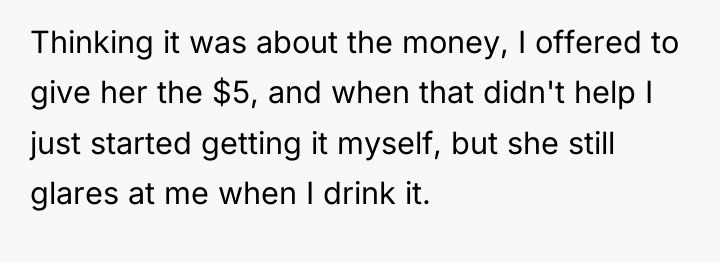 Thinking it was about the money, I offered to give...