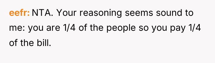 eefr NTA. Your reasoning seems sound to me: you are...