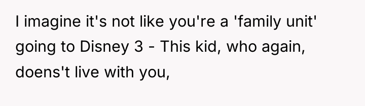 I imagine it's not like you're a 'family unit' going...