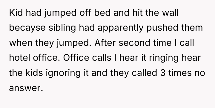 Kid had jumped off bed and hit the wall becayse...