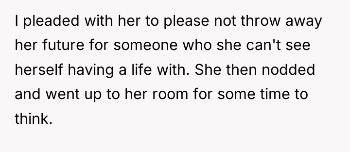 I pleaded with her to please not throw away her...