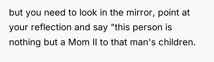 but you need to look in the mirror, point at...