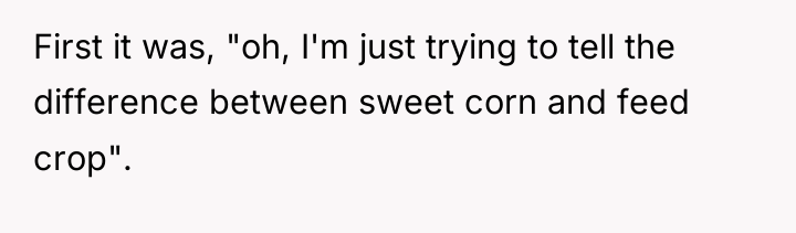 First it was, "oh, I'm just trying to tell the...