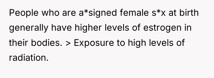 People who are a*signed female s*x at birth generally have...
