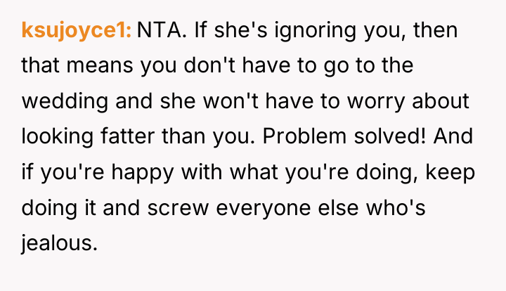 ksujoyce1 NTA. If she's ignoring you, then that means you...