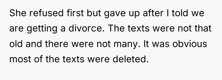She refused first but gave up after I told we...