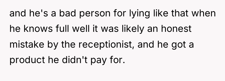 and he's a bad person for lying like that when...