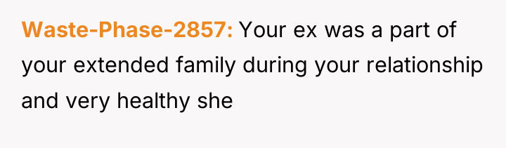 Waste-Phase-2857 Your ex was a part of your extended family...